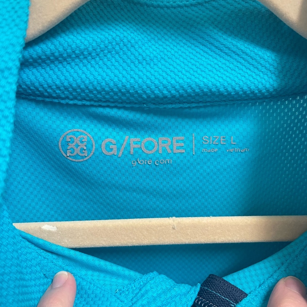 G/FORE Turquoise Quarter Zip Pullover - Picture 5 of 12